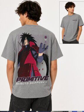 Primitive x Naruto Shippuden Madara Uchiha Anime Graphic Streetwear Tee Size S